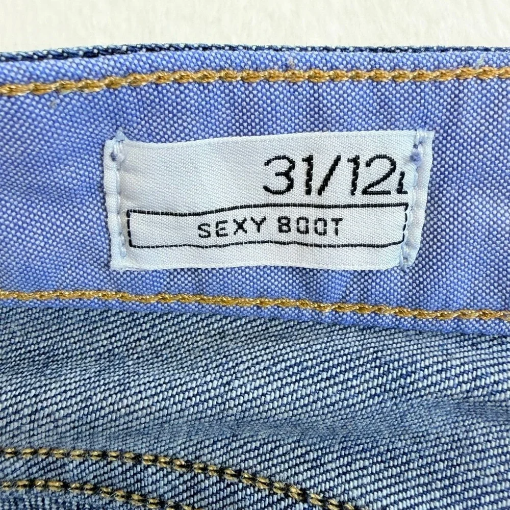 Gap 1969 Sexy Boot Jeans‎ Womens 31/12L Medium Tint Blue Bootcut Stretch Denim